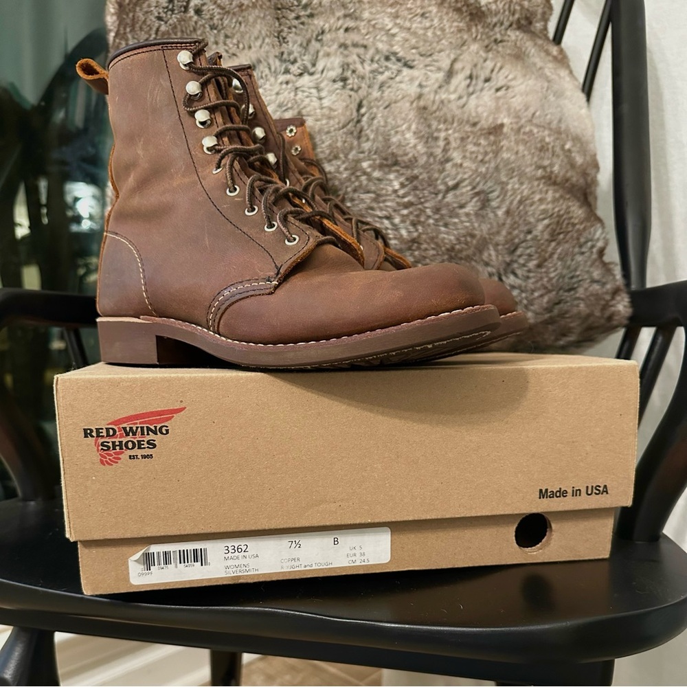 Red Wing Shoes Brown Lace Up Boots - Picture 3 of 11